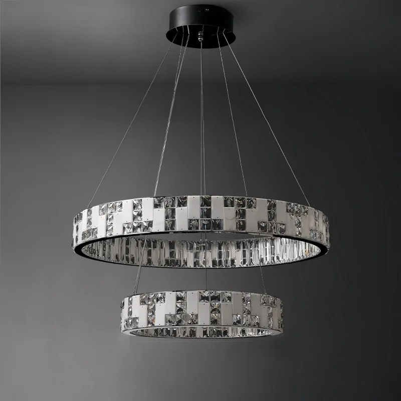 Nordic natural mármore pingente luzes de luxo redondo lustre cristal para sala estar jantar villa luminária interior