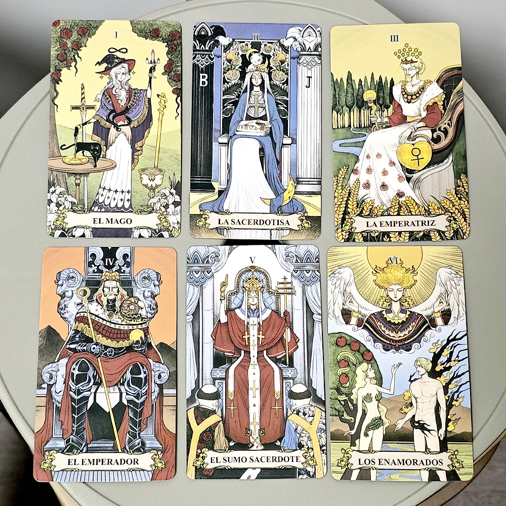 Dek Tarot Cermin Rahasia 78 Buah Kartu Tarot Modern dengan Energi Penyembuhan untuk Menerangi Bayangan Kehidupan dan Bahasa Spanyol Ringan 10.3*6Cm