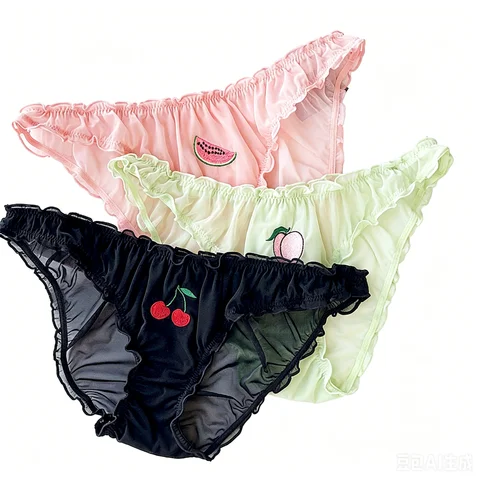 Женские трусики Fruit Embroidered Printed