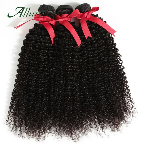 브라질 킨키 곱슬 헤어 번들, 100% 레미 인모 번들, 워터 웨이브 헤어 익스텐션, 내추럴 블랙, 1/3/4 개  Best5