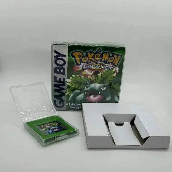 Pokemon Series Amarilla Azul Cristal Oro Verde Roja Plata ESP Version GBC Game in Box for 16 Bit Video Game Cartridge No Manual