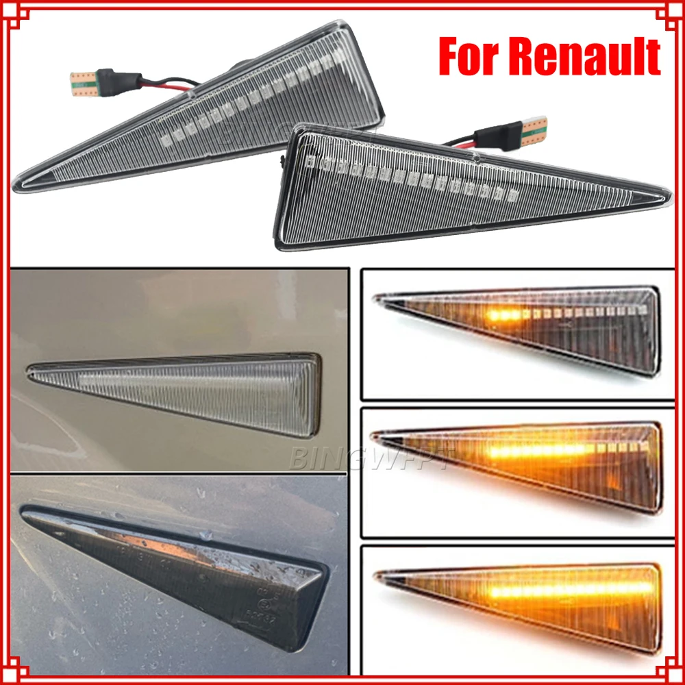 2X High Quality LED Dynamic Side Marker Turn Signal Light For Renault Megane MK2 CC Espace MK4 Scenic MK2 Wind Avantime Thalia 2