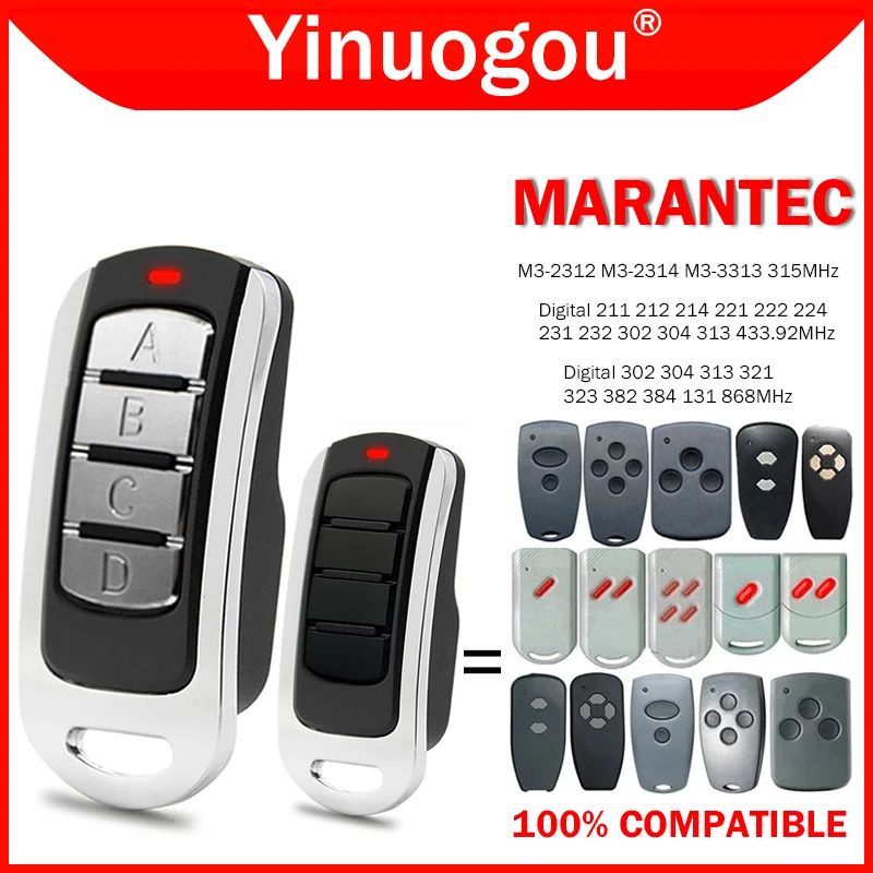 MARANTEC Digital 302 304 382 384 211 212 214 221 222 224 231 232 M3-2312 M3-2314 M3-3313 Garage  Remote Control 315 433 868 MHz