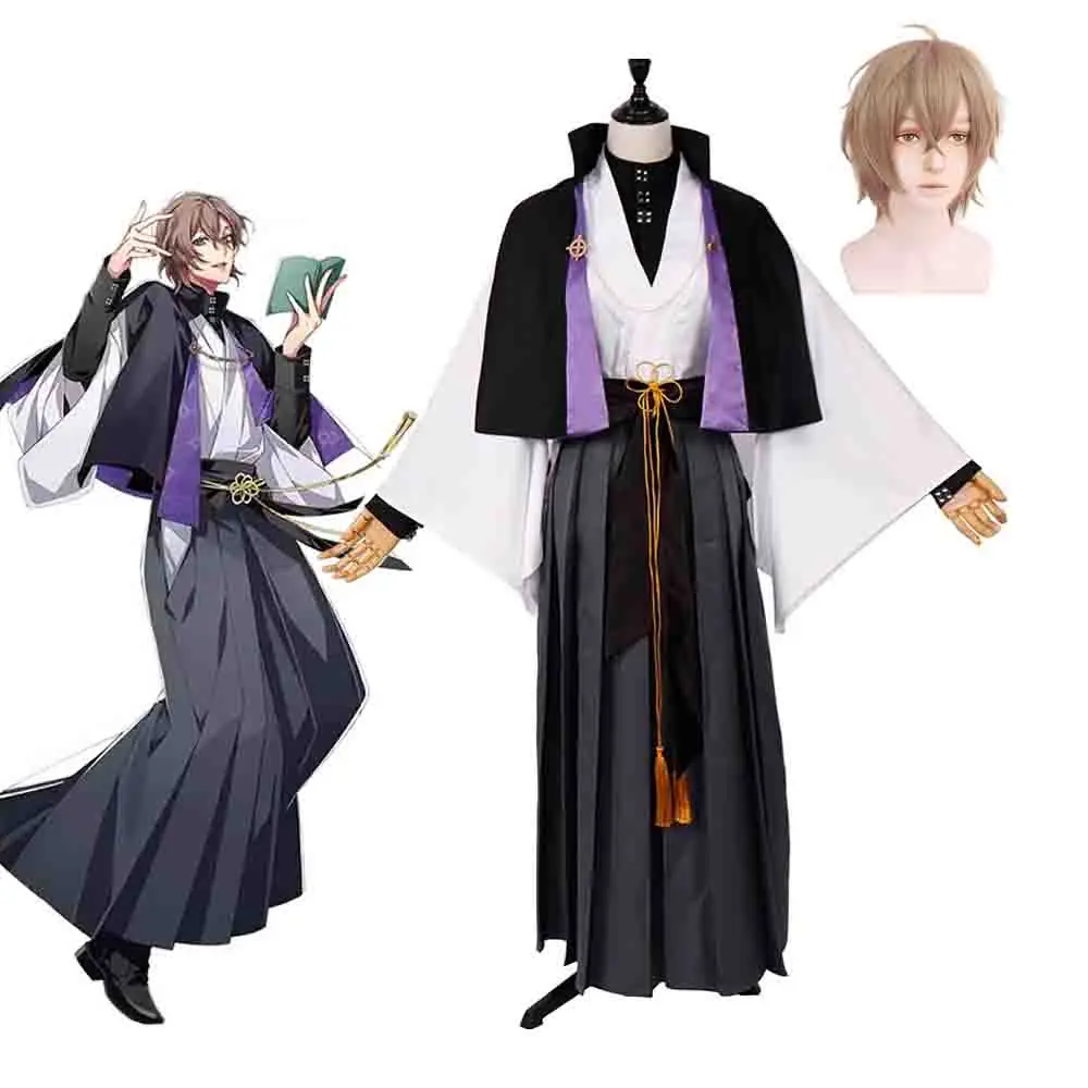 

Anime Division Rap Battle Yumeno Gentaro Hypnosis Mic Fling Posse Phantom Wig Cosplay Halloween Party Costume Suit