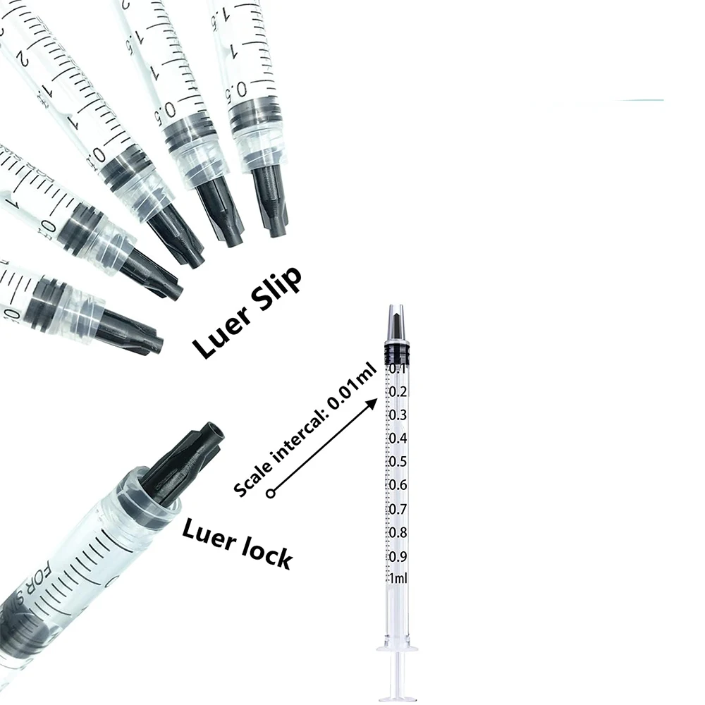 3ml 5ml Luer Lock Industrial Syringes with Blunt Tip Dispensing Needles 14-25Ga, Liquid Glue Oil Ink Measuring Filling