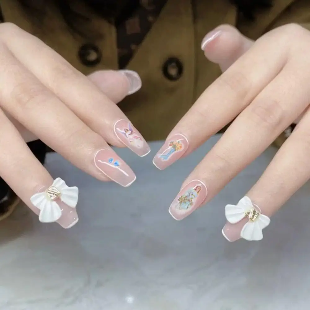 3D DIY Back Glue Heaven Mary Flower Manicure Tools Nail Art Decorations Nail Decals Angel Nail Stickers