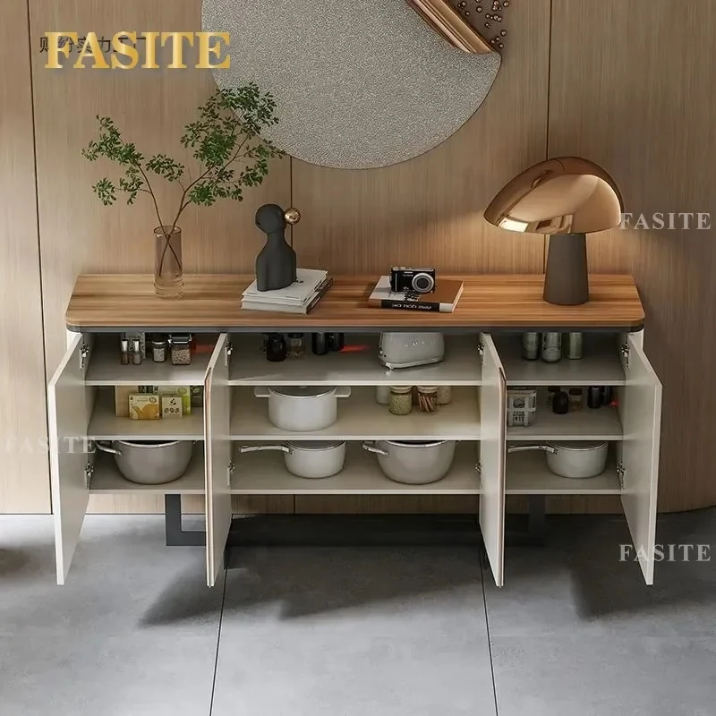 For Italian Light Luxury Dining Side Cabinet Multi Layer Wall Mounted Storage with Adjustable Shelves for Living Room Home