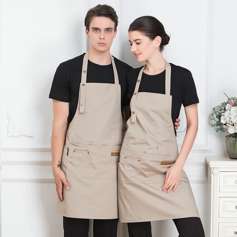 Customized Canvas Apron with Logo Custom Nail Beauty Salon Waiter Uniform Pinafore Hairdresser Coffee Bubble Shop Barber Work