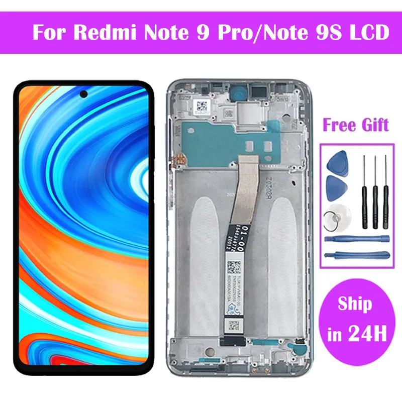 Lcd para xiaomi redmi note 9s m2003j6a1g display lcd tela de toque digital com quadro para redmi note 9 pro substituição