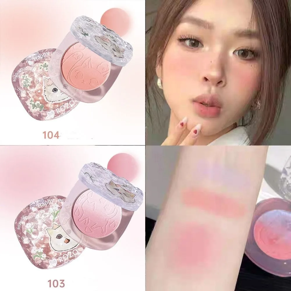 Perzik Roze Kleurverloop Blusher Waterdicht Fijn Flash Gezicht Blush Palette Natuurlijke Naakt Matte Afwerking Wang Tint Rouge Schoonheid