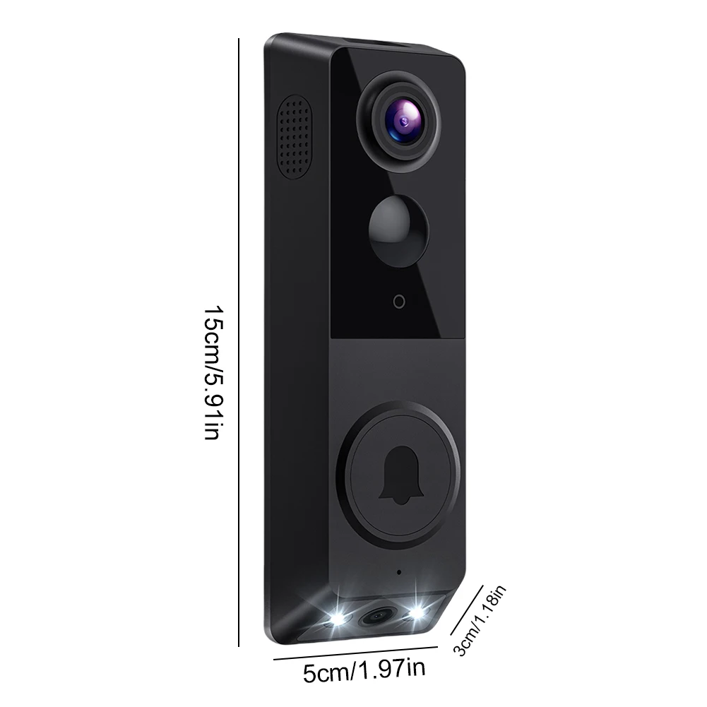 720P 2.4GHz WiFi Security Ring Doorbell 2-Way Communication Smart Visual Doorbell Cloud Storage for Indoor Outdoor Surveillance