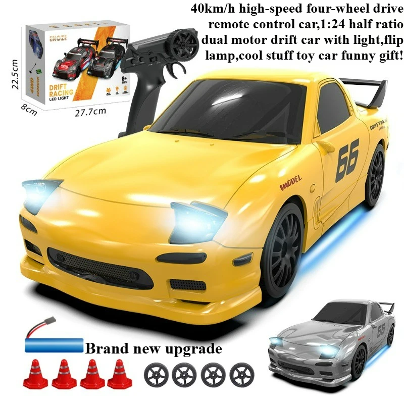 Cool Stuff Toy Car Funny Gift-40km/h High-speed 4WD Rc Drift Car,1:24 Scale Dual-motor Rc Cars,Remote Control Car,Toys for Kids