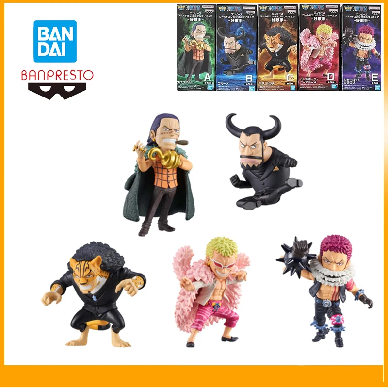 

Original Bandai Banpresto One Piece Crocodile Rob Lucci Donquixote Doflamingo Charlotte Katakuri Bartholomew Kuma Mini Figure
