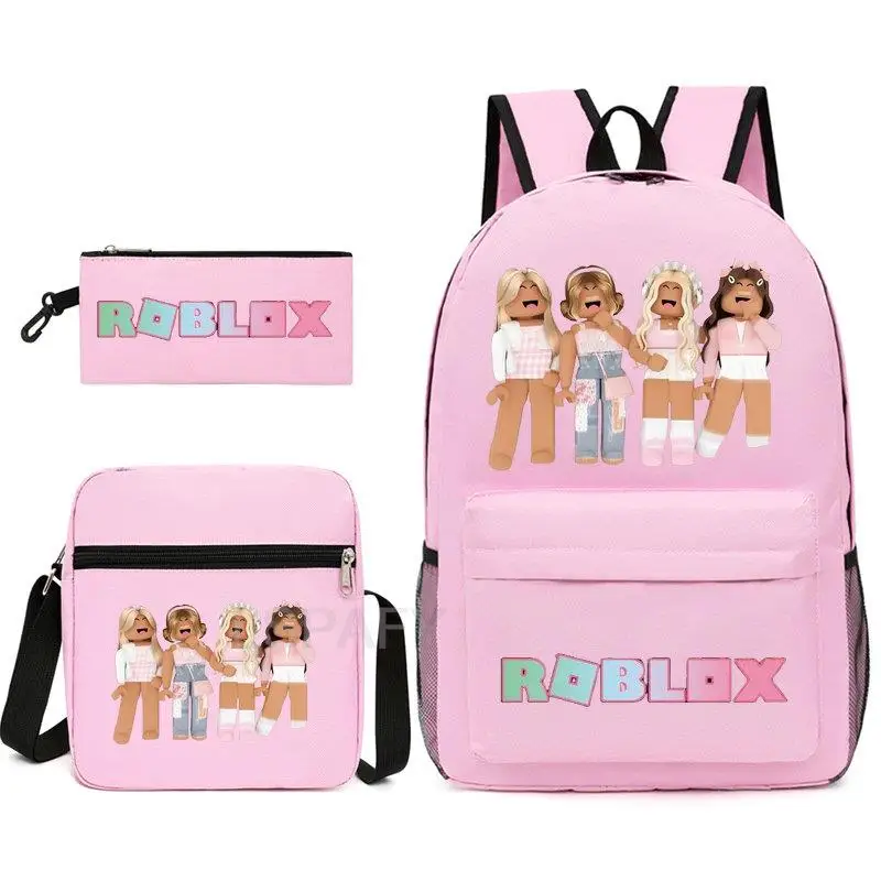 3 szt. Gorący plecak Roblox moda Mochila plecak dla studentów torba na ramię podróżna szkoła torby dla nastolatków na co dzień Mochila