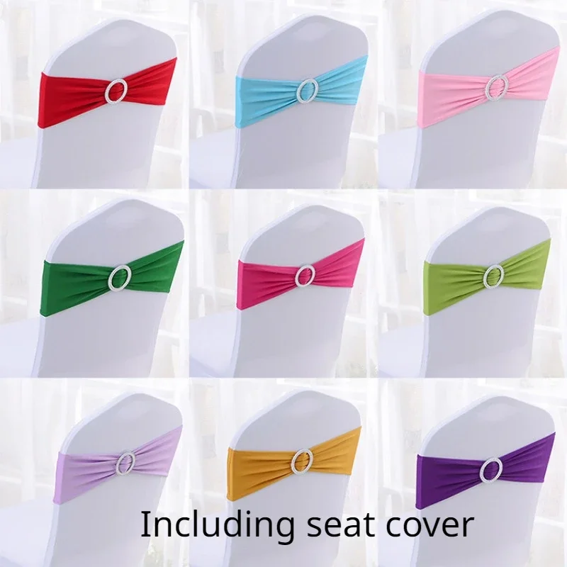 Stretch Lycra Spandex Chair Covers Bands With Buckle Slider For Wedding Decorations Chair Sashes Bow hear Including chair cover