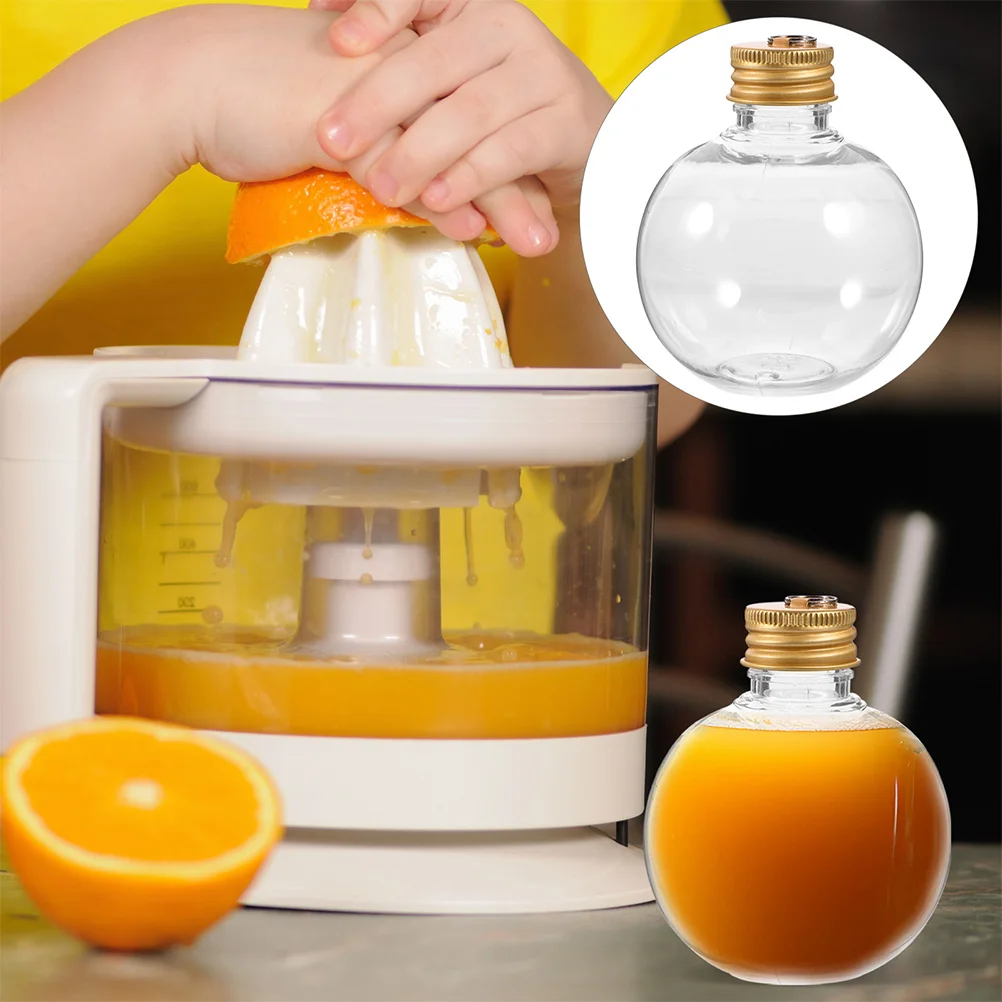 

8Pcs Christmas Ball Wine Bottle Round Clear Plastic Beverage Candy Container with Lid Festive Decoration Hanging Pendant Juice