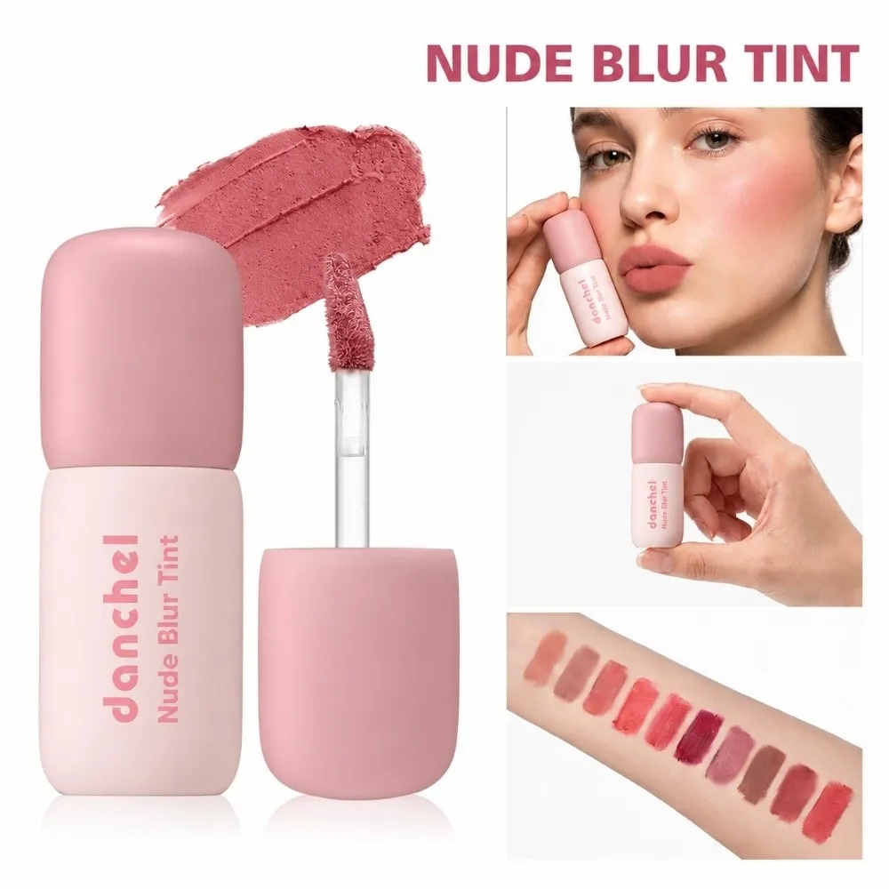 Korean 2-in-1 Lip Cheek Tint Long Lasting Non-Sticky Matte Lip Stain Waterproof Smudge-Proof Cheek Blush Daily Makeup