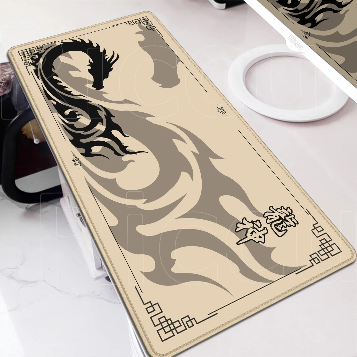 Black & Red Dragon God Mouse Pad Gaming XXL Non-Slip Keyboard Desk Mat Office Carpet Computer Mouse Mat XL New HD Print Mousepad view 3