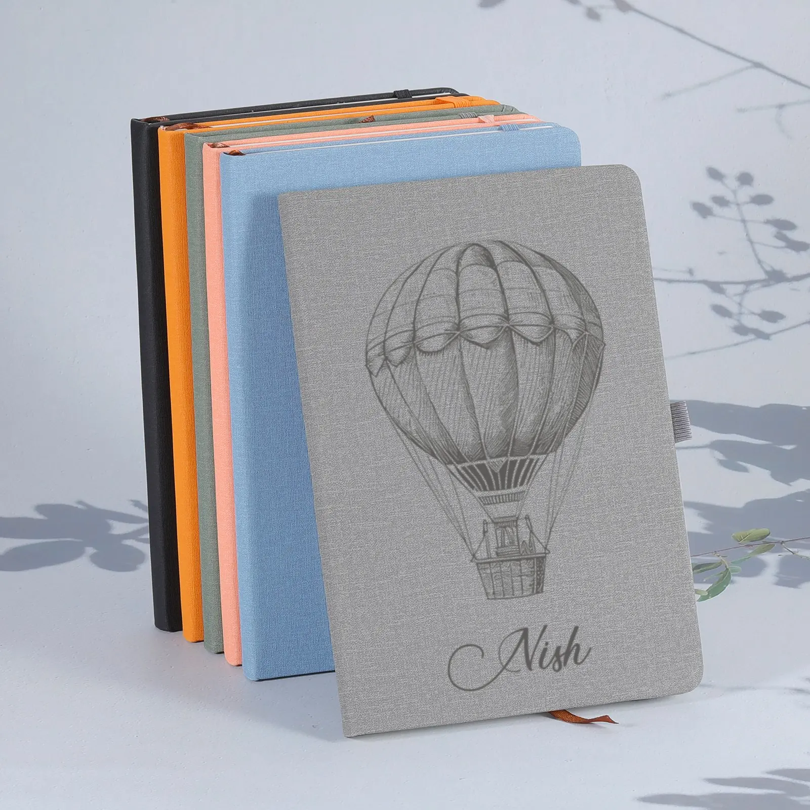 

Personalized Custom Name Journal Gifts Hot Air Balloon Notebook Anniversary Birthday Gift Notepad Stationery Office Supplies
