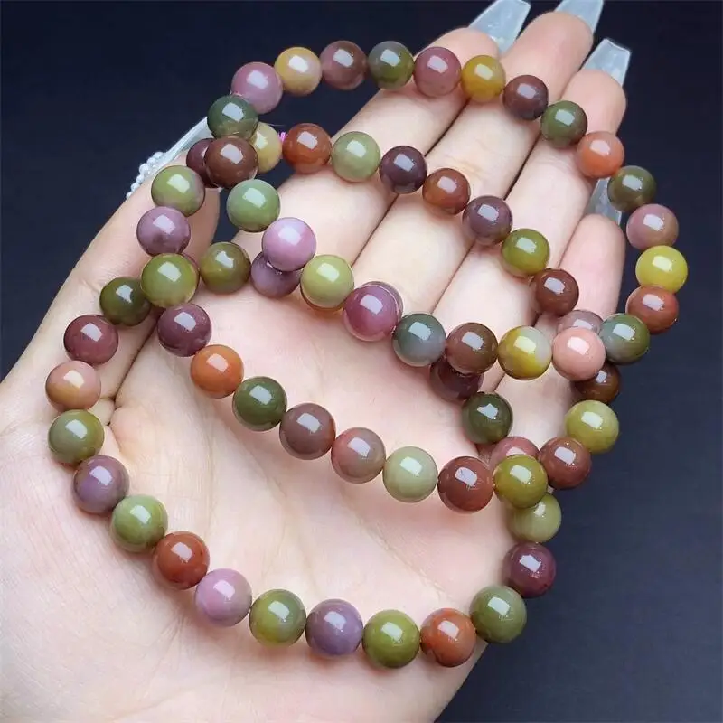 9MM Natural Yanyuan Agate Bracelet Handmade Stretch Rope Bracelet Luxury Jewelry Energy Healing Gift 1PCS