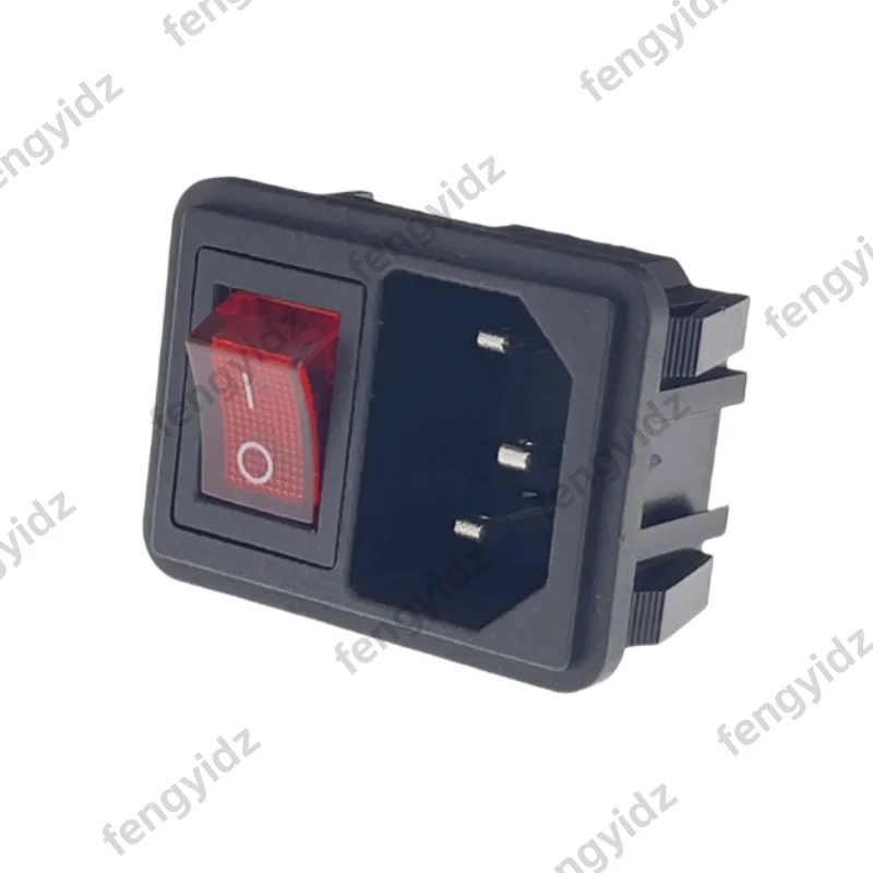 Fengyidz التيار المتناوب سلك الطاقة مدخل وعاء الطاقة مقبس الطاقة مع ON OFF الروك التبديل 250 فولت 10A IEC 320 C14