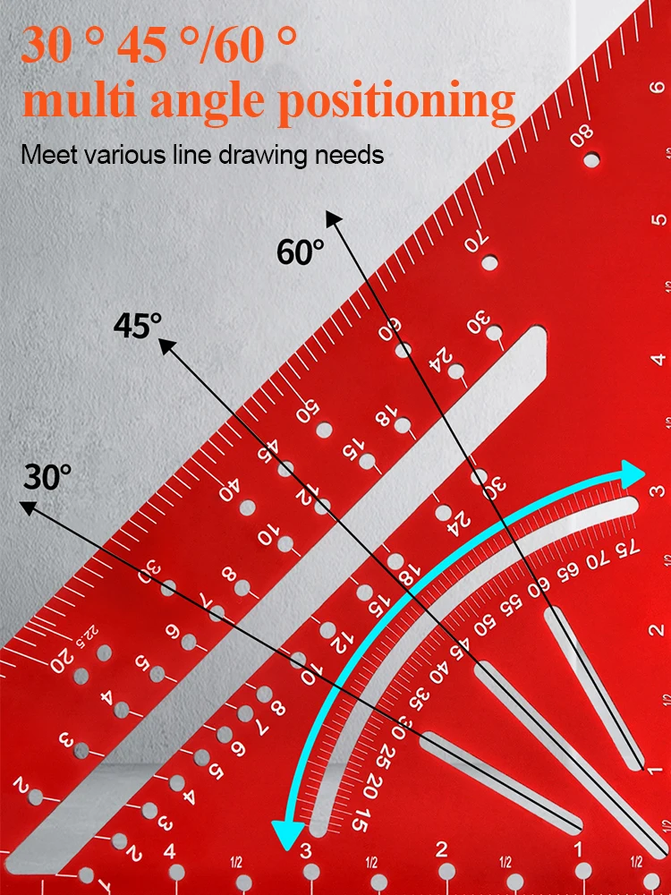 Triangle Ruler 7Inch carpenter Square Ruler Aluminium Alloy Angle Measurement Woodworking Set Squares Gauges Triangular Rule