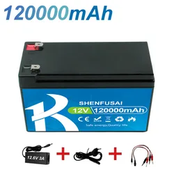 Newly upgraded 12V 100Ah 18650 lithium battery pack with built-in BMS, suitable for solar boat+LED+spray battery+12.6V charger