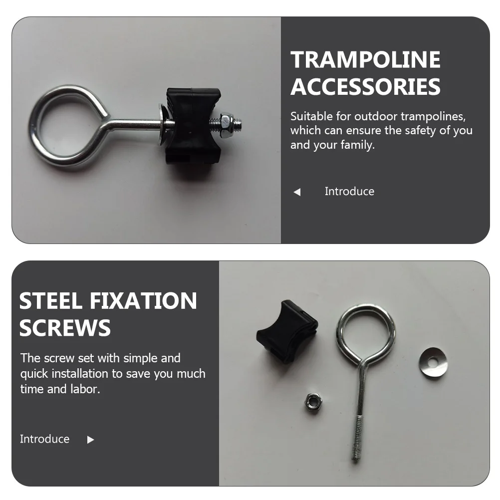 

6Pcs Trampoline Fixing Screws Galvanized Steel Replacement Parts Sturdy Screws for Trampoline Frame Poles and Net Fixation