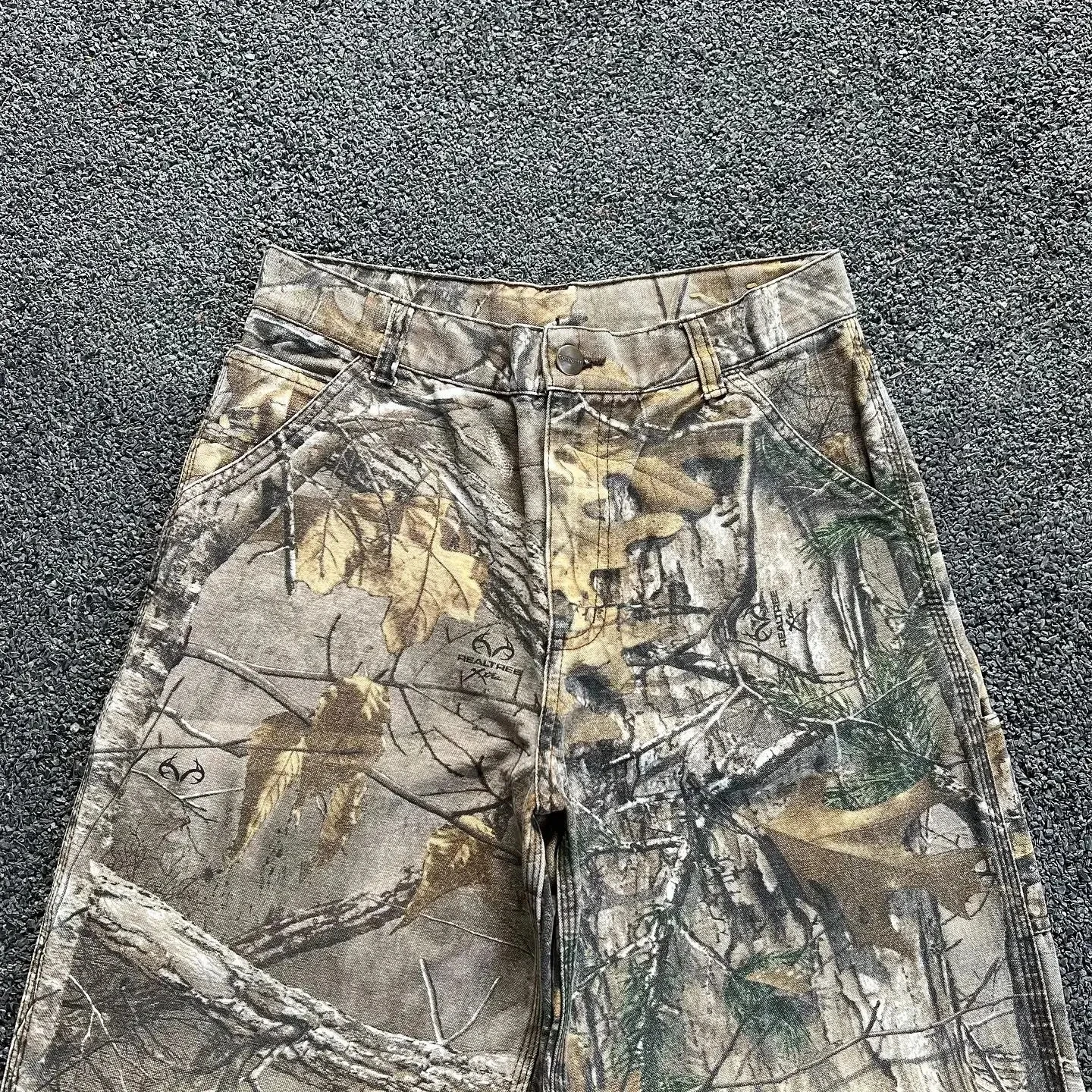 Y2K Camouflage Jeans New Harajuku Hip Hop Retro Oversized Jeans Washed Old Men Clothing Straight Wide Leg Jeans Street Clothing