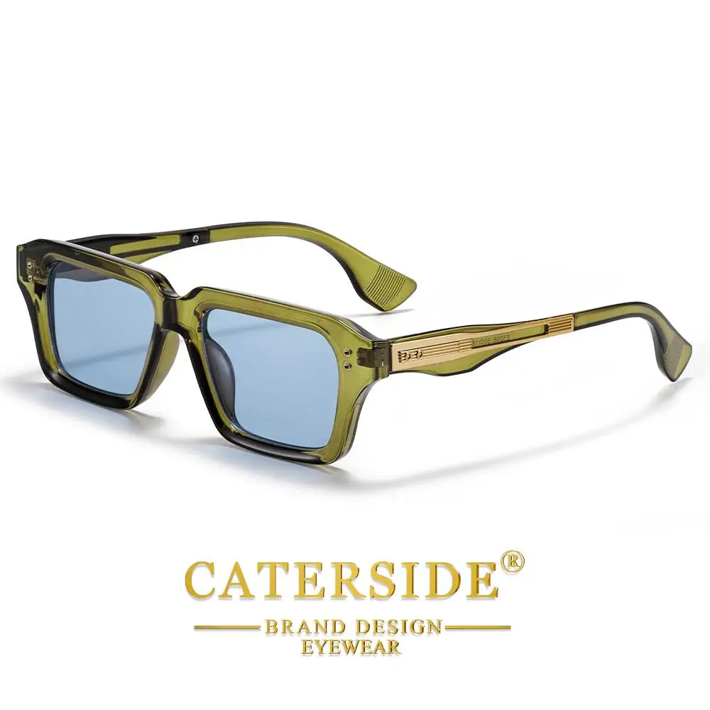 CATERSIDE Neue quadratische Sonnenbrille für Herren, Premium-PC-Rahmen mit Metallbügel, UV400, für Damen, Retro-Mode, Fahrdekoration, Brillen – Detail 24
