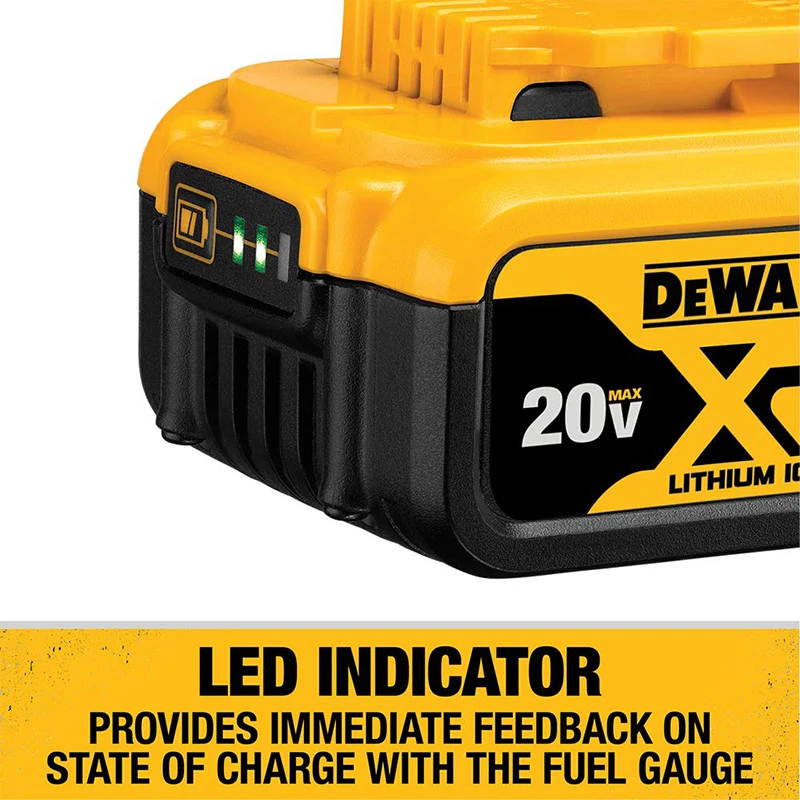 Batería de litio Original DEWALT Max XR 20V 5AH DCB184 DCB205, luz LED