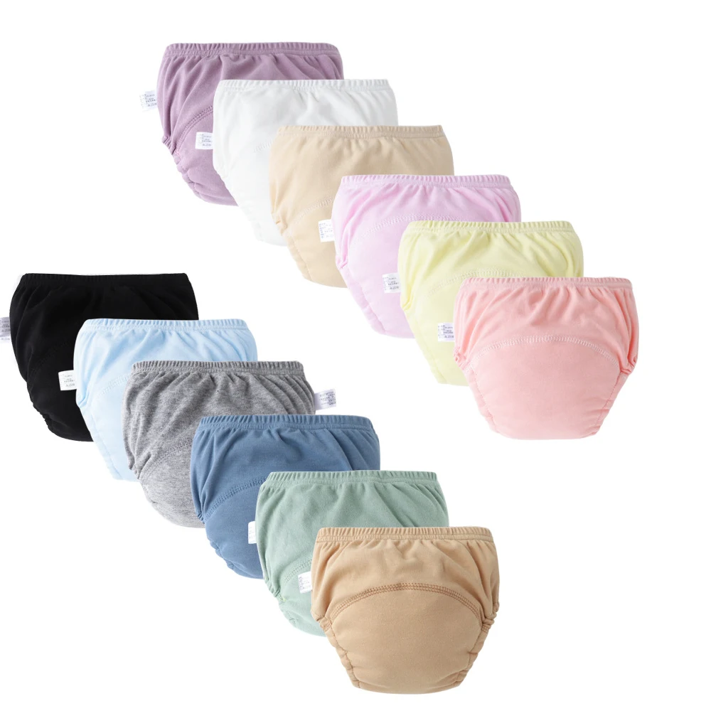 Pantalones de entrenamiento de pañales para bebés, ropa interior para niños y niñas, pañales de tela lavables para niños, pañales reutilizables, pantalones cortos para niños pequeños