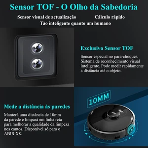 (Promotional Code: BRA888) ABIR X8 Vacuum Robo, Laser Navigation Leda, 6500PA SUPPORT, MULTIALHA MAP, UV Sterilization, Y Malhado Shape, Non-GO Zones App, Exclusive Tof Sensor 6 MAIN SALES ROBOT ASPIRED - №2