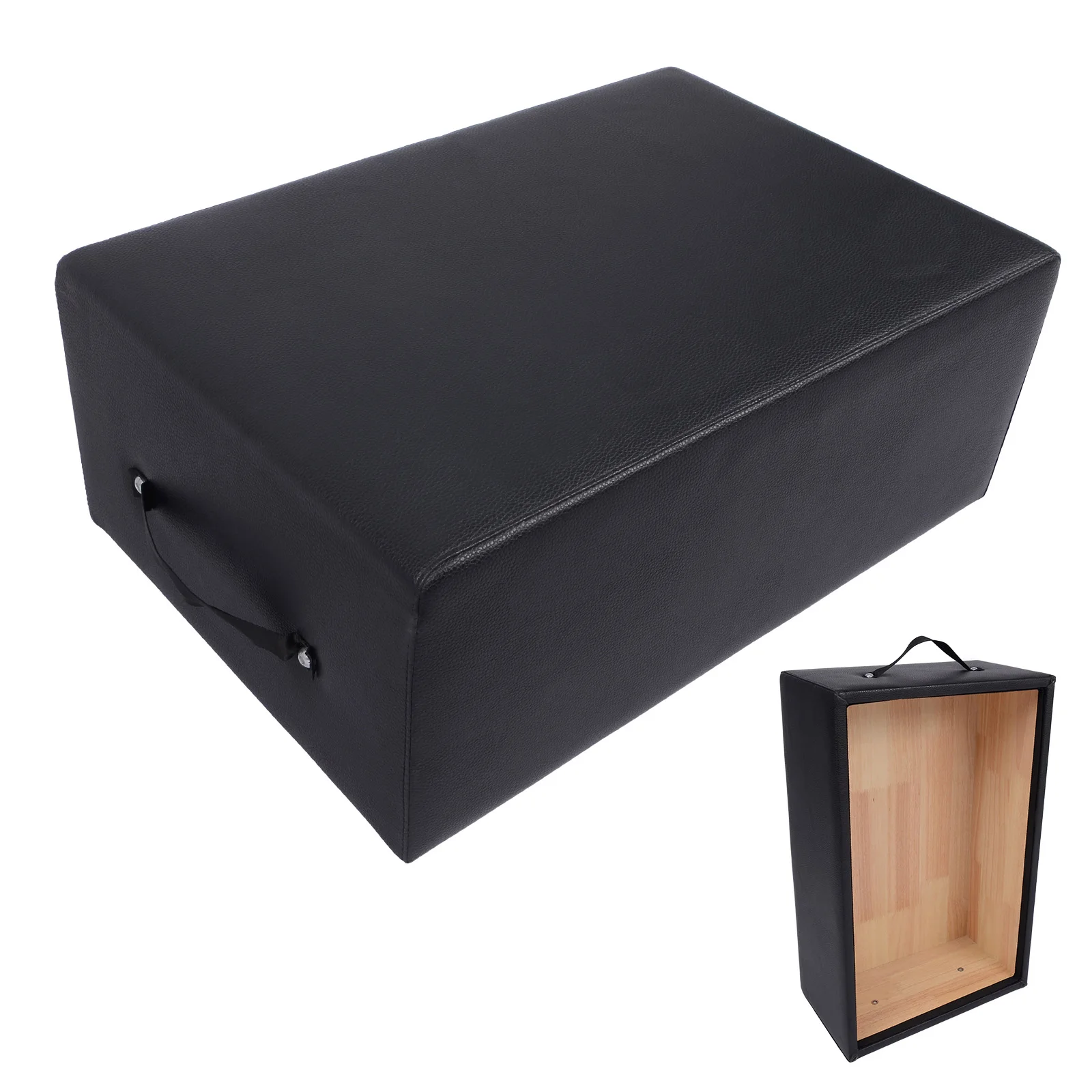 Boîte de Pilates Reformer avec poignée portable – Intérieur en bois massif et cuir PU de haute qualité, boîte de siège non pliable, blocs de yoga pour la maison, la salle de sport, l'entraînement en position assise, la rééducation