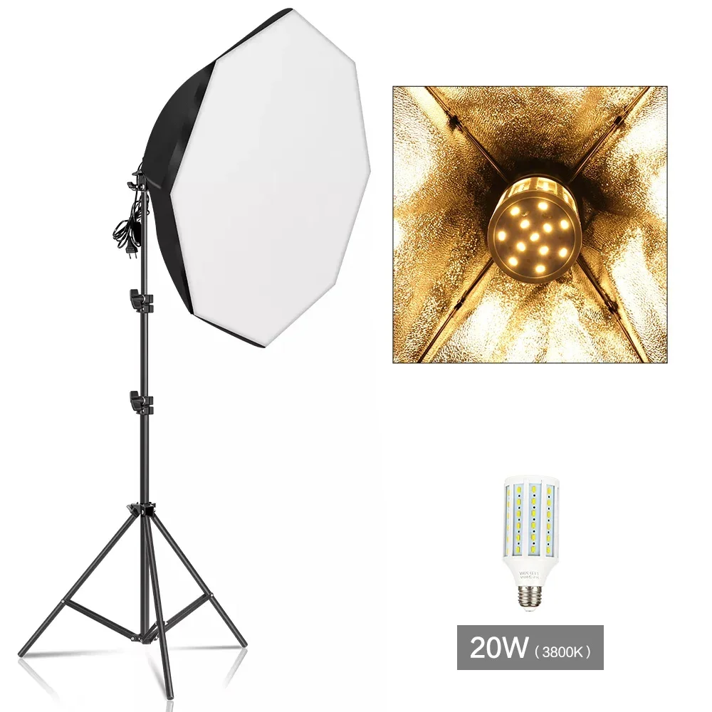 70cm*70cm Octagon Umbrella Softbox with Tripod Photo Studio Lighting Kits Professional Photography Accessories Speedlight Flash