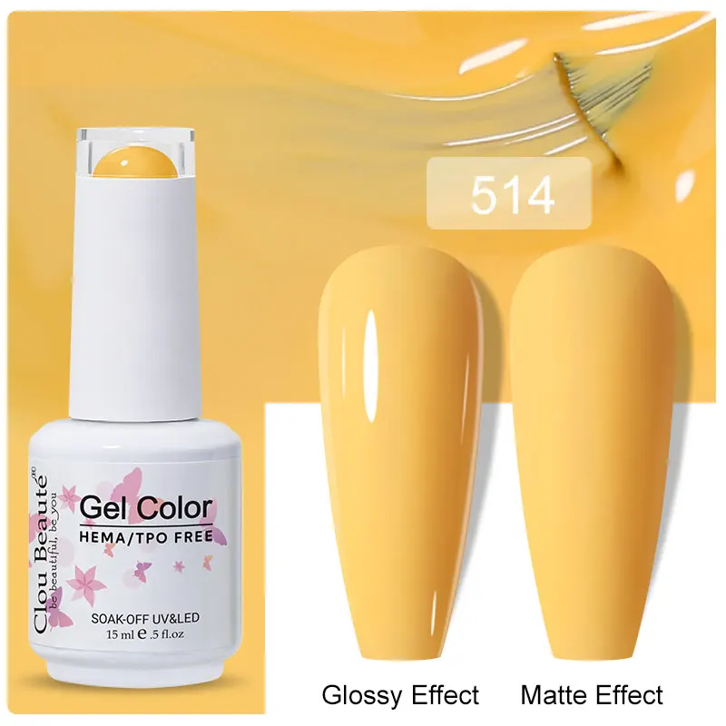 Clou Beaute 15 ml Gel Nagellak Semi-permanente Hybride Zwart Rode Kleur Gel Polish Nail Art UV Nagel emaille Vernis Nagelbenodigdheden