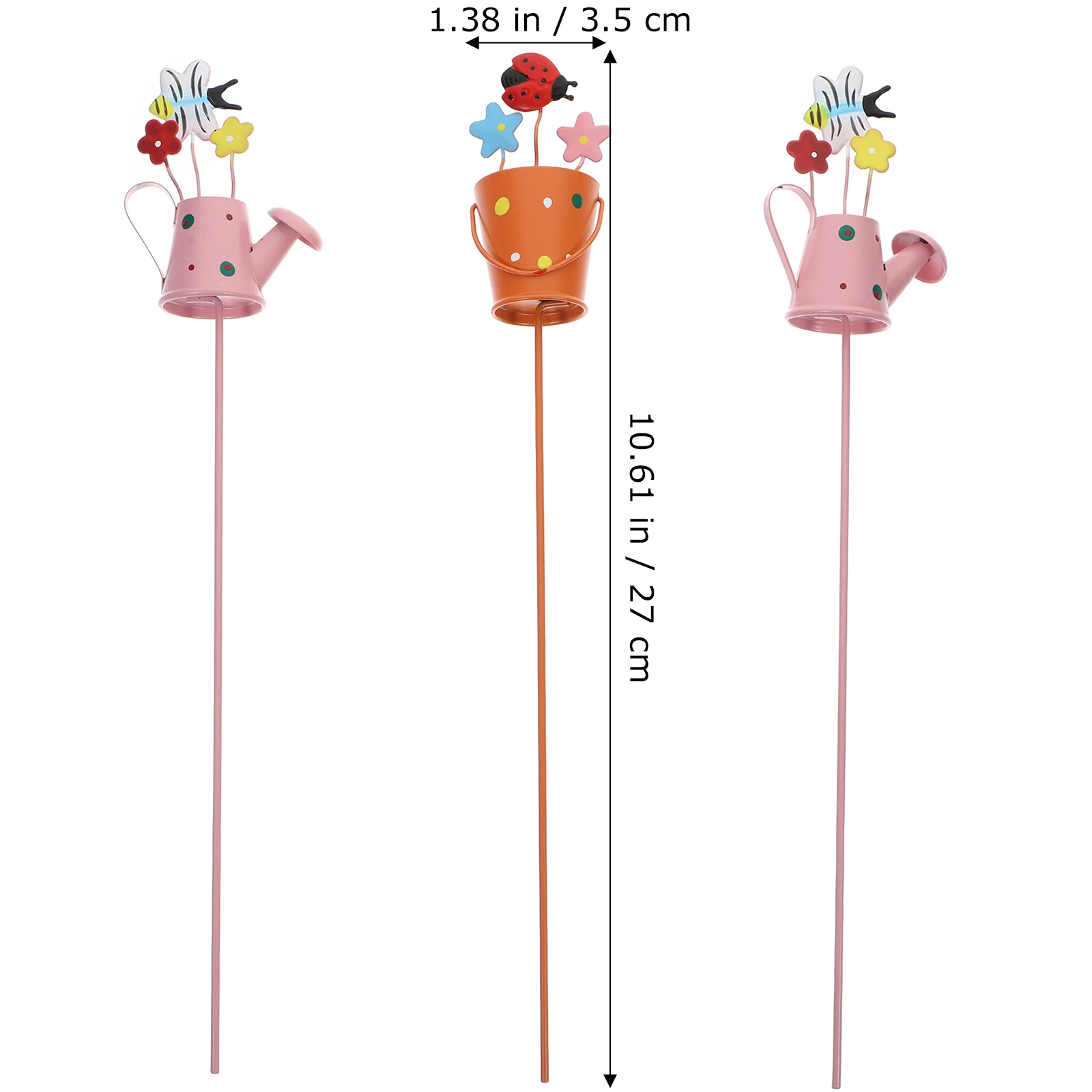 

3pcs Metal Plant Marker For Bonsai Flower Pot Garden Stakes Outdoor Lawn Ornament Iron Art Spring Decoration Yard Stake