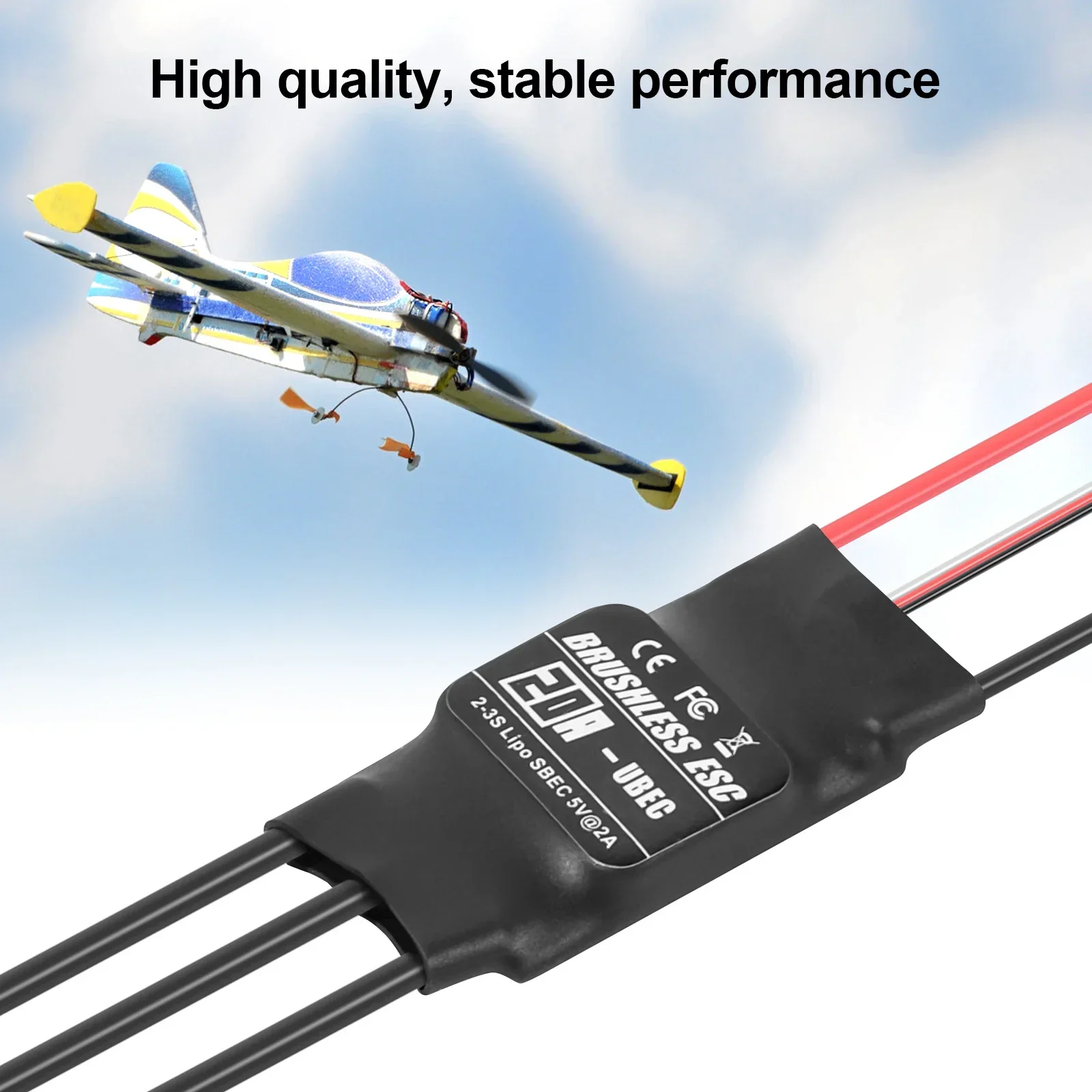 NEEBRC D2212 2450KV 2-3S moteur sans balais 20A ESC pour avion RC Drone de course FPV à voilure fixe avion Multicopter 6040 hélice