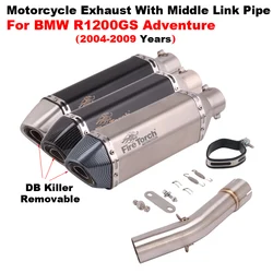For BMW R1200GS R1200 GS Adventure ADV 2004 - 2009 Slip On Motorcycle Exhaust System Escape Muffler Moto 51MM Middle Link Pipe