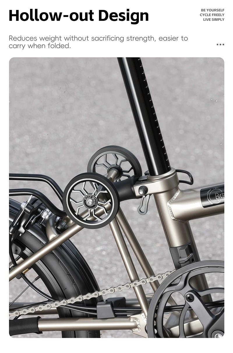WEST BIKING CNC-Aluminium-Easy-Räder für Brompton-Faltrad-Rollen, abgedichtete Lager, tragbarer Gepäckwagen, Fahrradzubehör – Detail 7