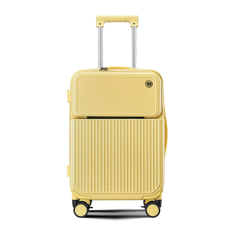 

20 24 Front Open Rolling Luggage Travel Suitcase New Design Large Capacity Case Unisex Password Lock Box Silent Universal Wheel