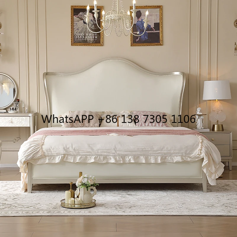 

American light luxury solid wood 1.8 meters master bedroom big bed high-end bedroom bed ingot