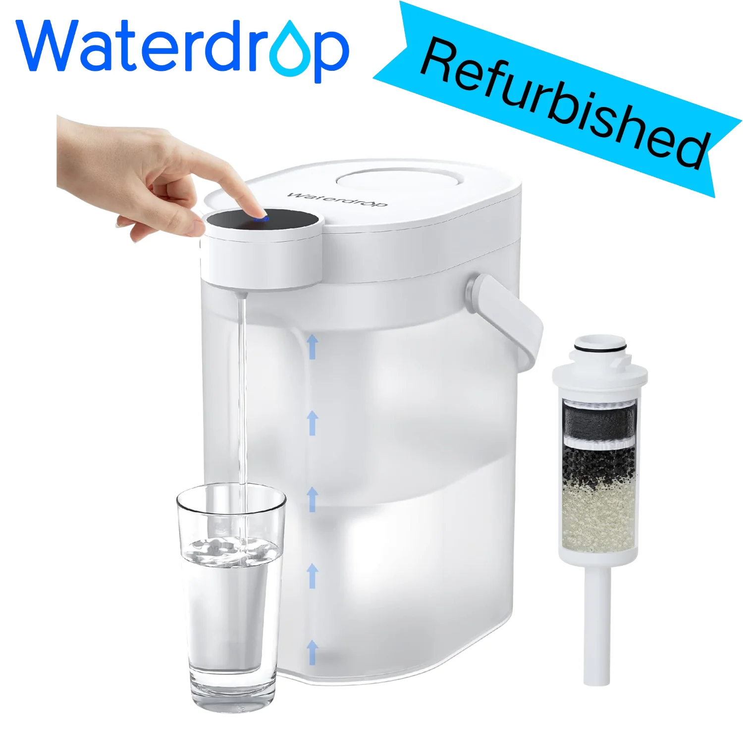 

Waterdrop ED06W Electric Water Filter Pitcher,FreshTaste Rechargeable Dispenser,17-Cup Instant Countertop Purifier，Refurbished