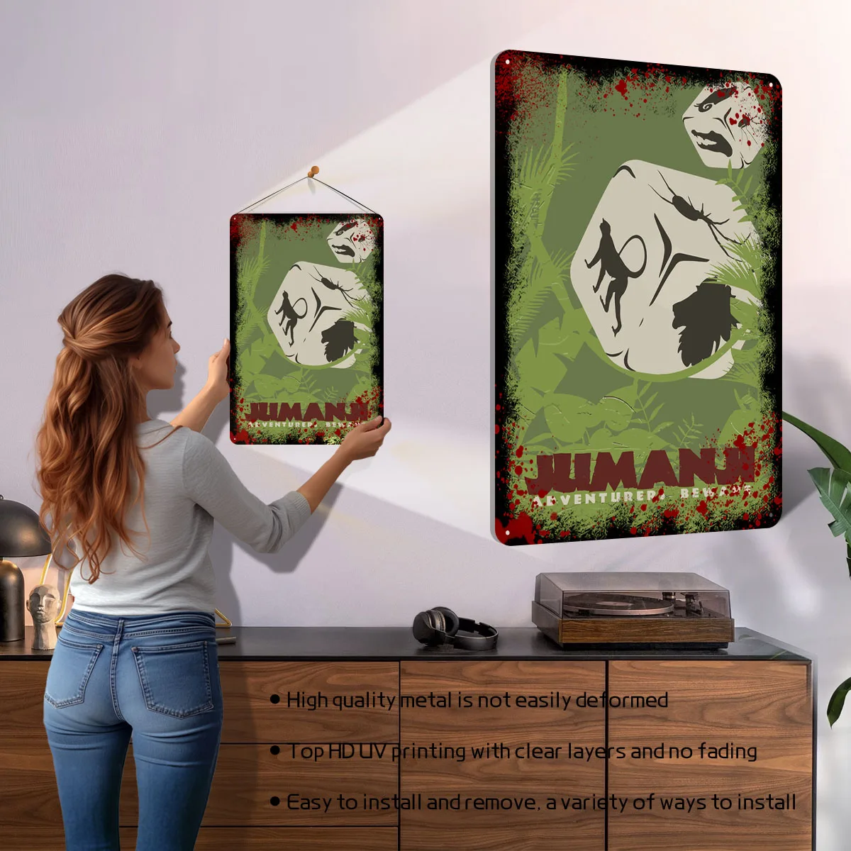 Jumanji ملصق لعبة صفيح تسجيل ديكور لتزيين الغرفة علامات معدنية مخصصة للاعبين غرفة الألعاب الديكور ريترو القهوة بار #2