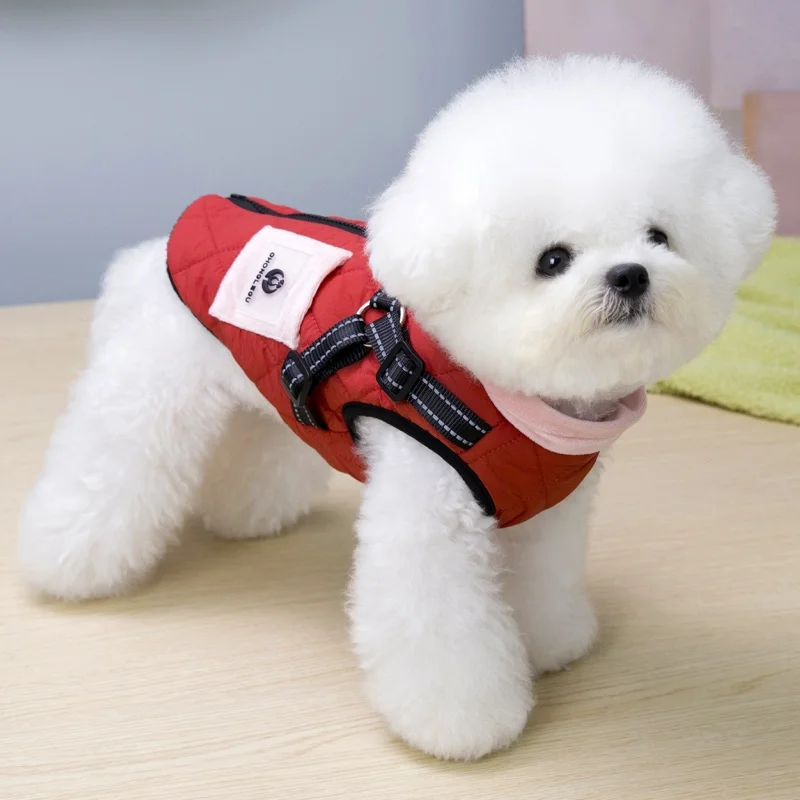 Warm Soft Dog Coat Luxury Zipper Dog Clothes Reflective Puppy Down Jacket Winter Padded Cat Vest Coat Pet Overcoat Teddy Costume