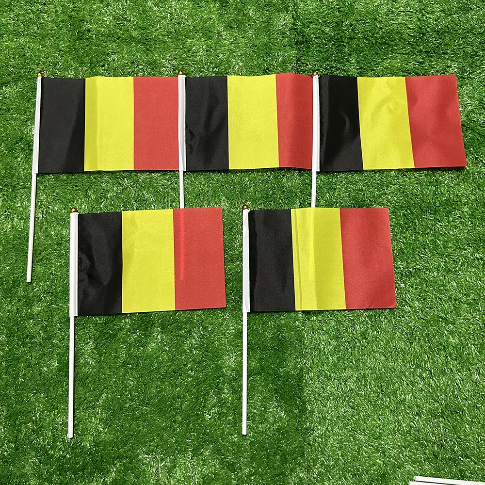 Bandera belga de mano 14x21 cm - para actividades deportivas