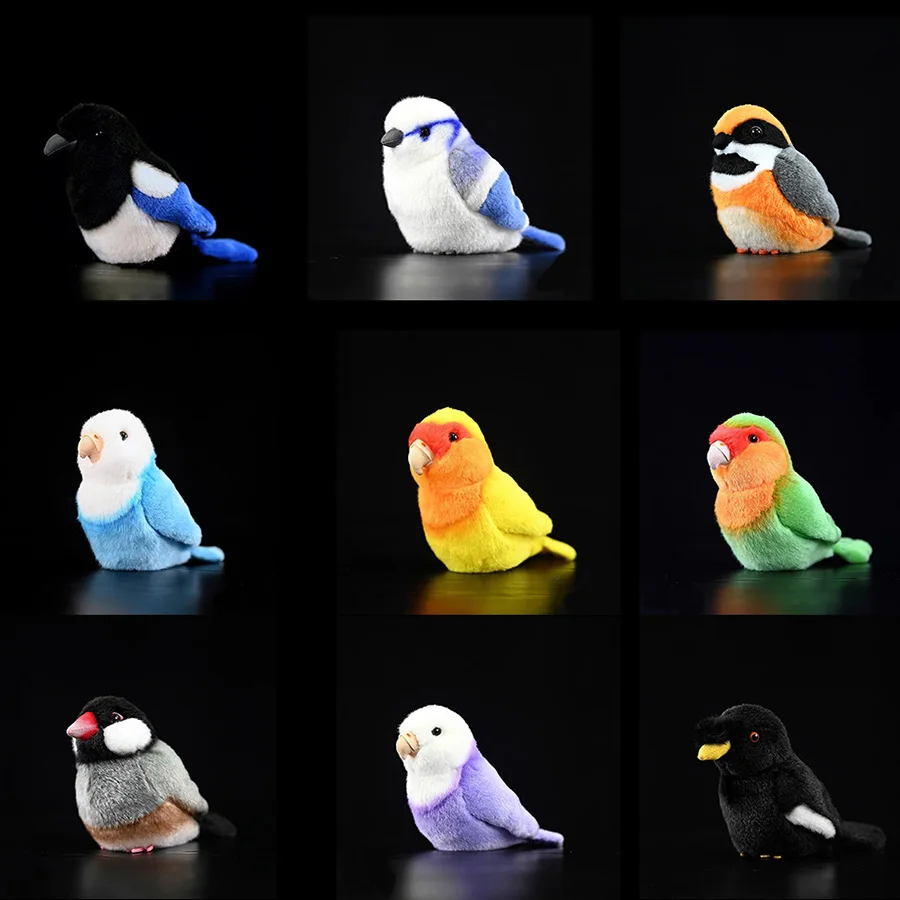 

14 см высокий Ворон Lovebird плюшевые игрушки реалистичный волшебный попугай Воробей Птицы Мягкие животные кукла подарки для детей