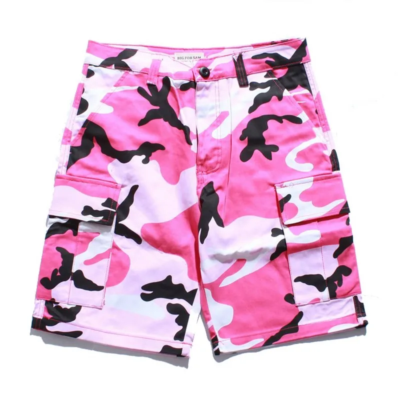 

Summer Vacation Purple Pink Short Femme Camouflage Military Men Women Cargo Jean Shorts High Street Streetwear Women's Clothing