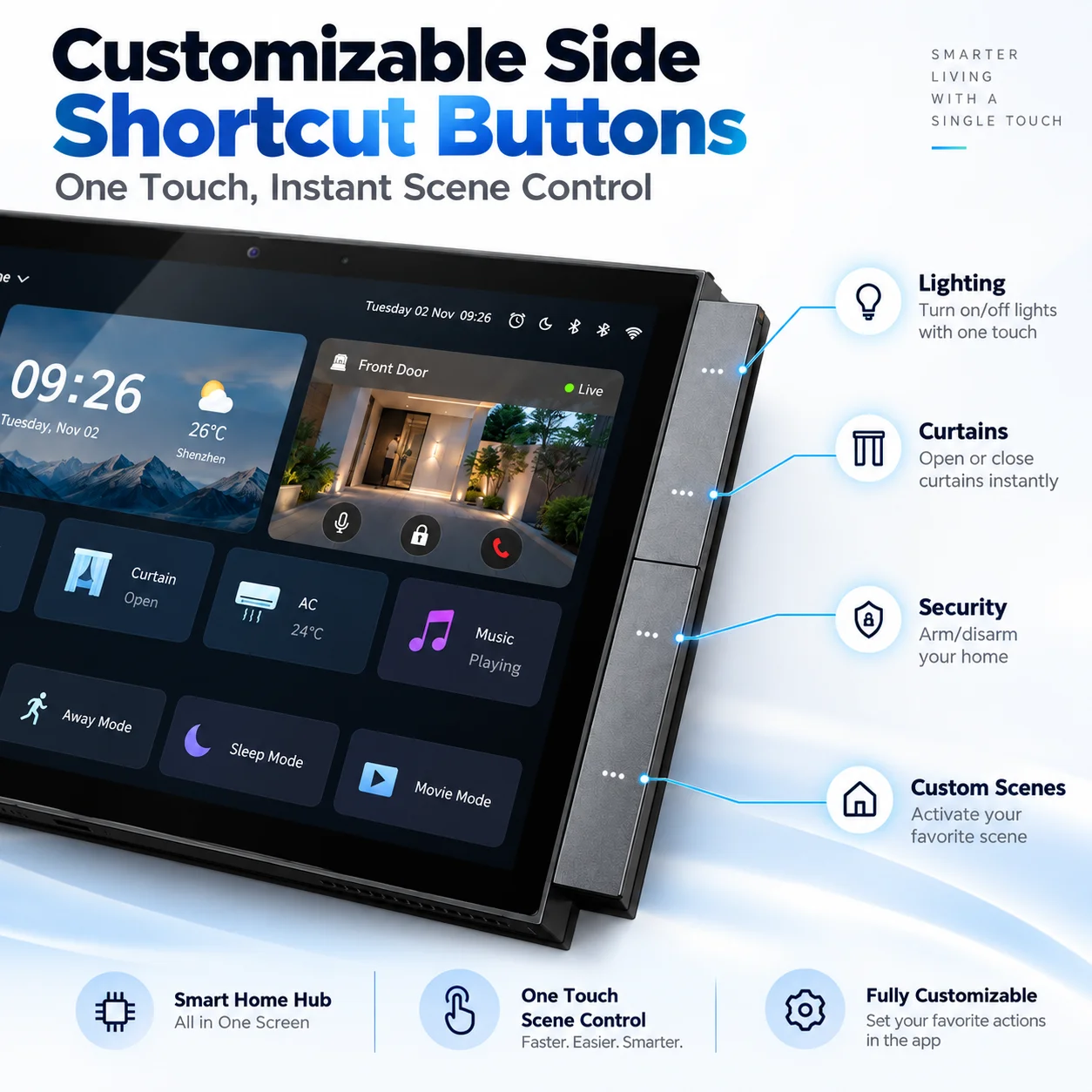 10 Inch Smart Home Touch Control Panel Tuya Zigbee Smart Voice Control Panel with Alexa and Video Intercom