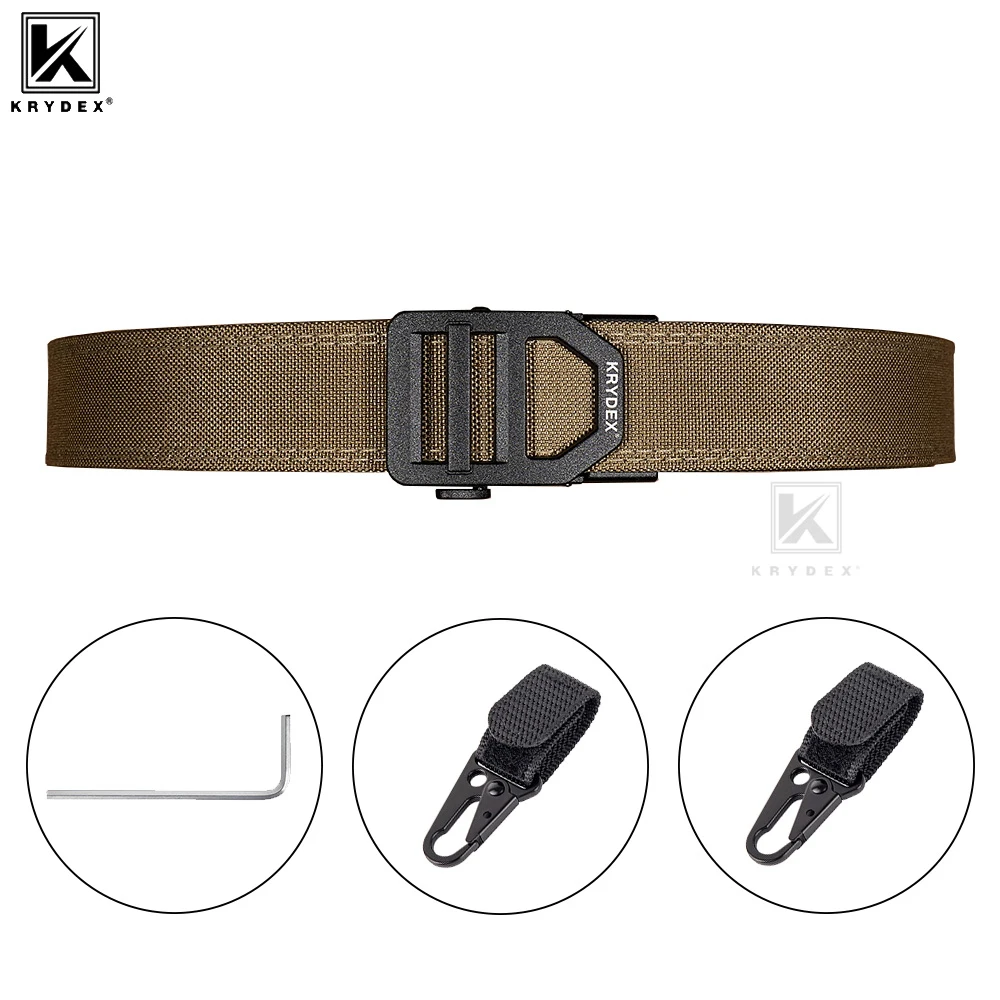 KRYDEX 1.5 Inch Tactical Heavy Duty Belt EDC Rigid Nylon CCW Waist Belt Quick Release Buckle For Outdoor Sport Daily Duty Use